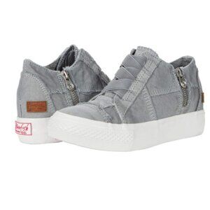 Blowfish Malibu NWT 8.5M Washed Gray Mamba Wedge Slip On Comfort Sneakers